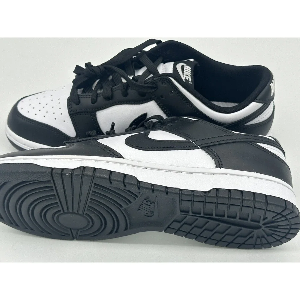 Size 9 *Refurbished by Nike* Dunk Low Retro Black White 